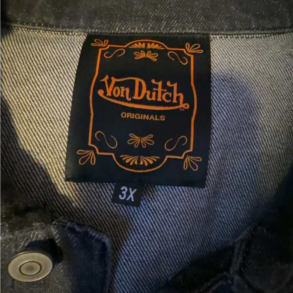 Von Dutch Dark Gray Denim Jacket - Picture 3 of 4